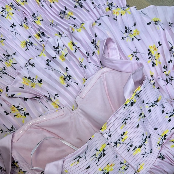 NWT Self Portrait Pink Floral Print Tiered Midi Dress - Picture 8 of 13